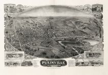 Plainville 1907 Bird's Eye View 24x35, Plainville 1907 Bird's Eye View